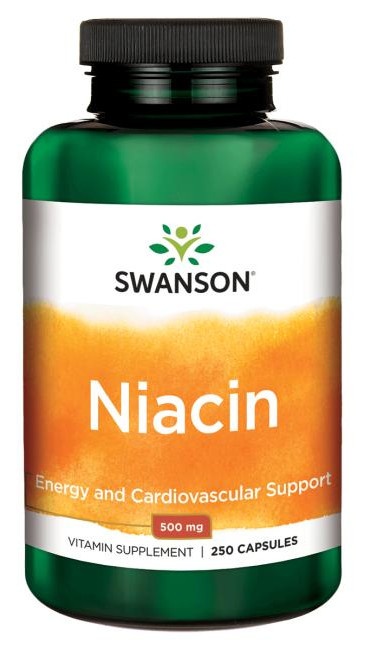 Vitamin B3 Niacin 500mg - 250 Capsules (Swanson)