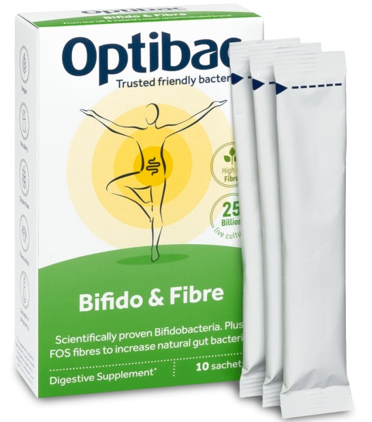 Optibac Probiotics Bifidobacterium & Fibre (helps maintain regularity) 10 sachets