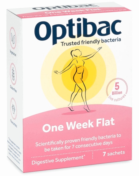 OptiBac Probiotics One Week Flat 7 sachets (Formerly For a flat stomach) - Best Before End 01/2026