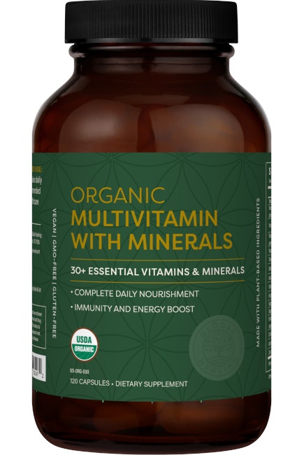 Organic Plant-Based Multivitamin with Minerals - 120 capsules