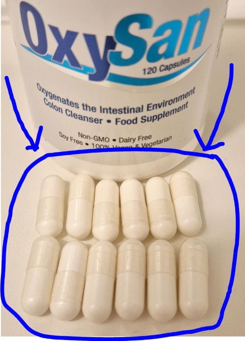 Oxysan trial size 12 capsules - Will come in a snap bag - no label. See web page for suggested use