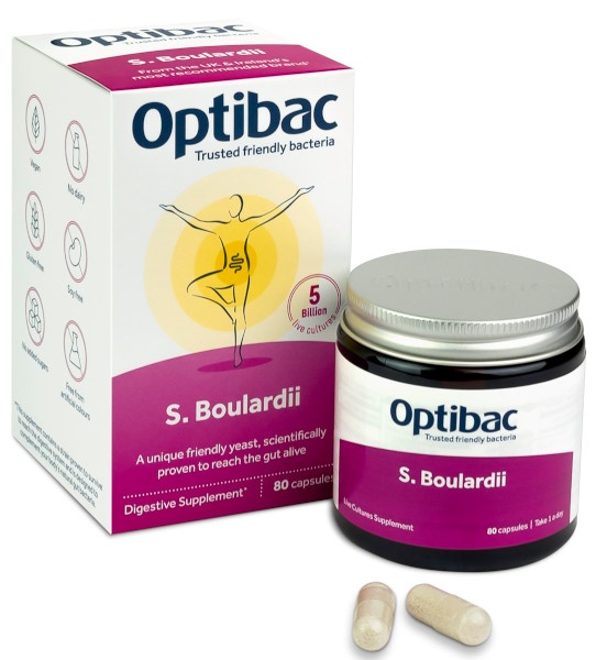 OptiBac Probiotics Saccharomyces boulardii (For bowel calm) 80 caps