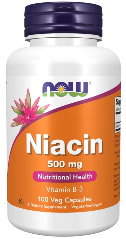 Vitamin B3 Niacin, 500mg - 100 caps (Now Foods)