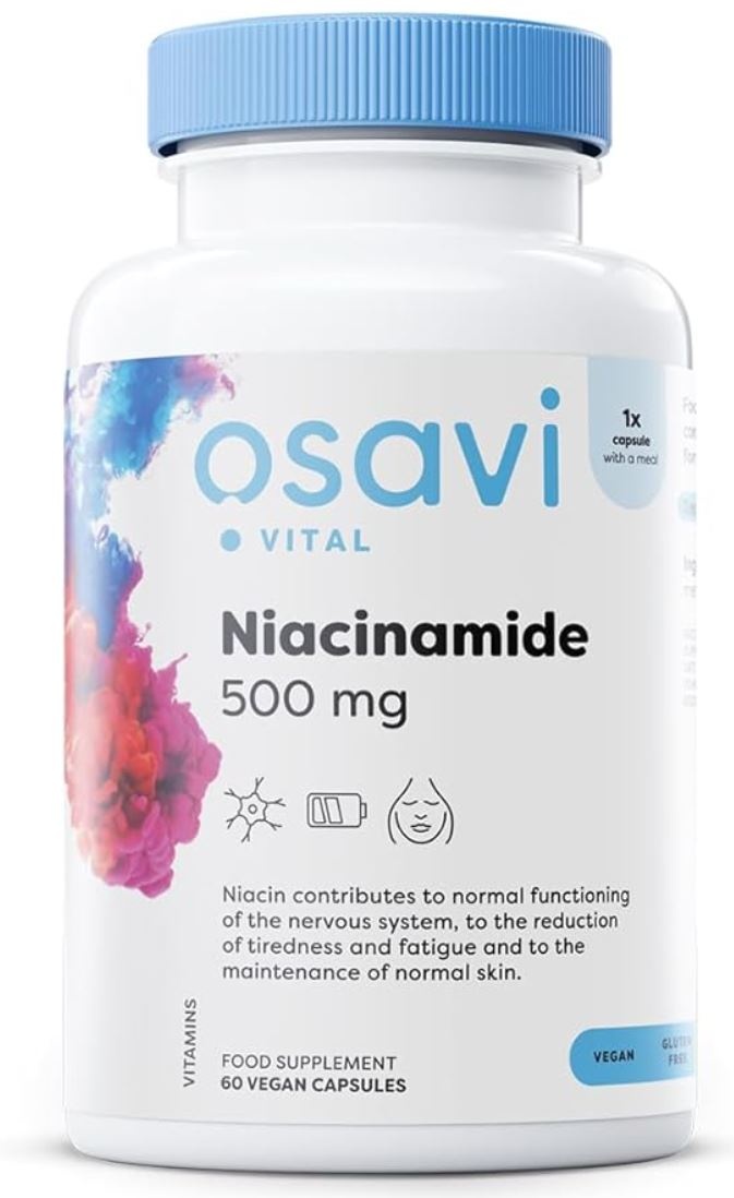 Vitamin B3 Niacinamide 500mg - 60 caps (No Flush Niacin)