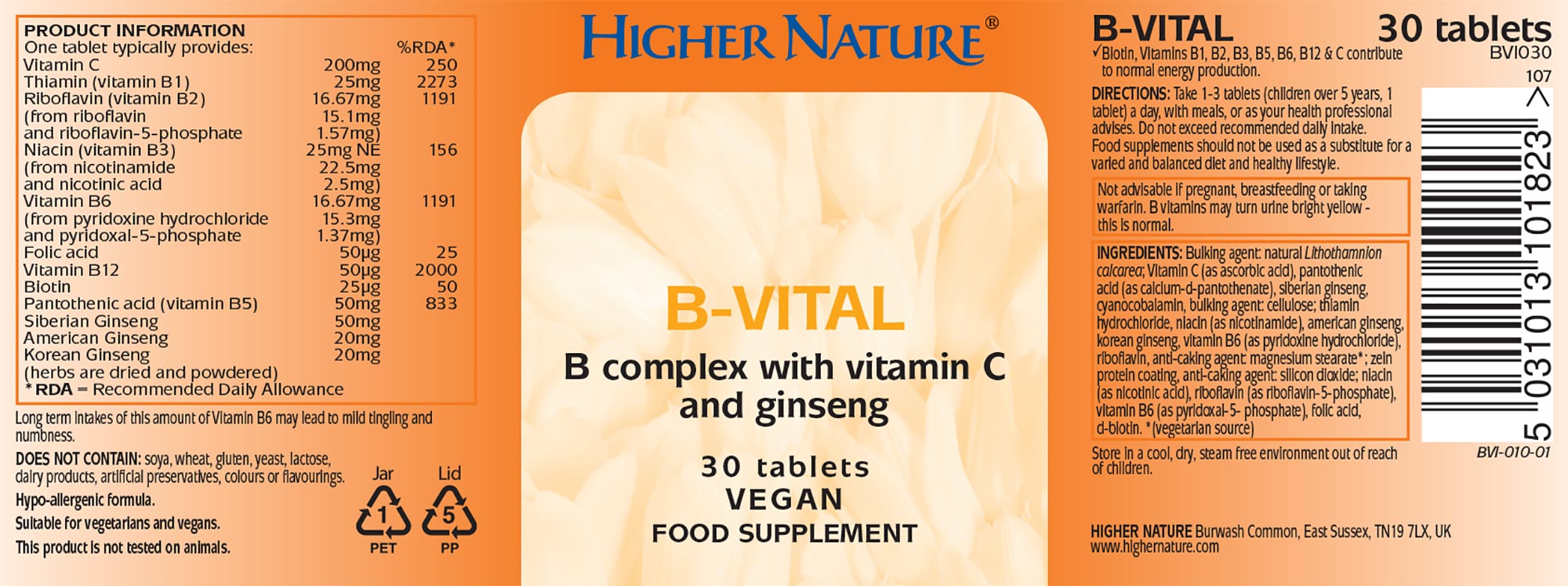 This is a photo of Challenger Vital Reds Ingredients Label This is a graphic of Challenger Vital Reds Ingredients Label